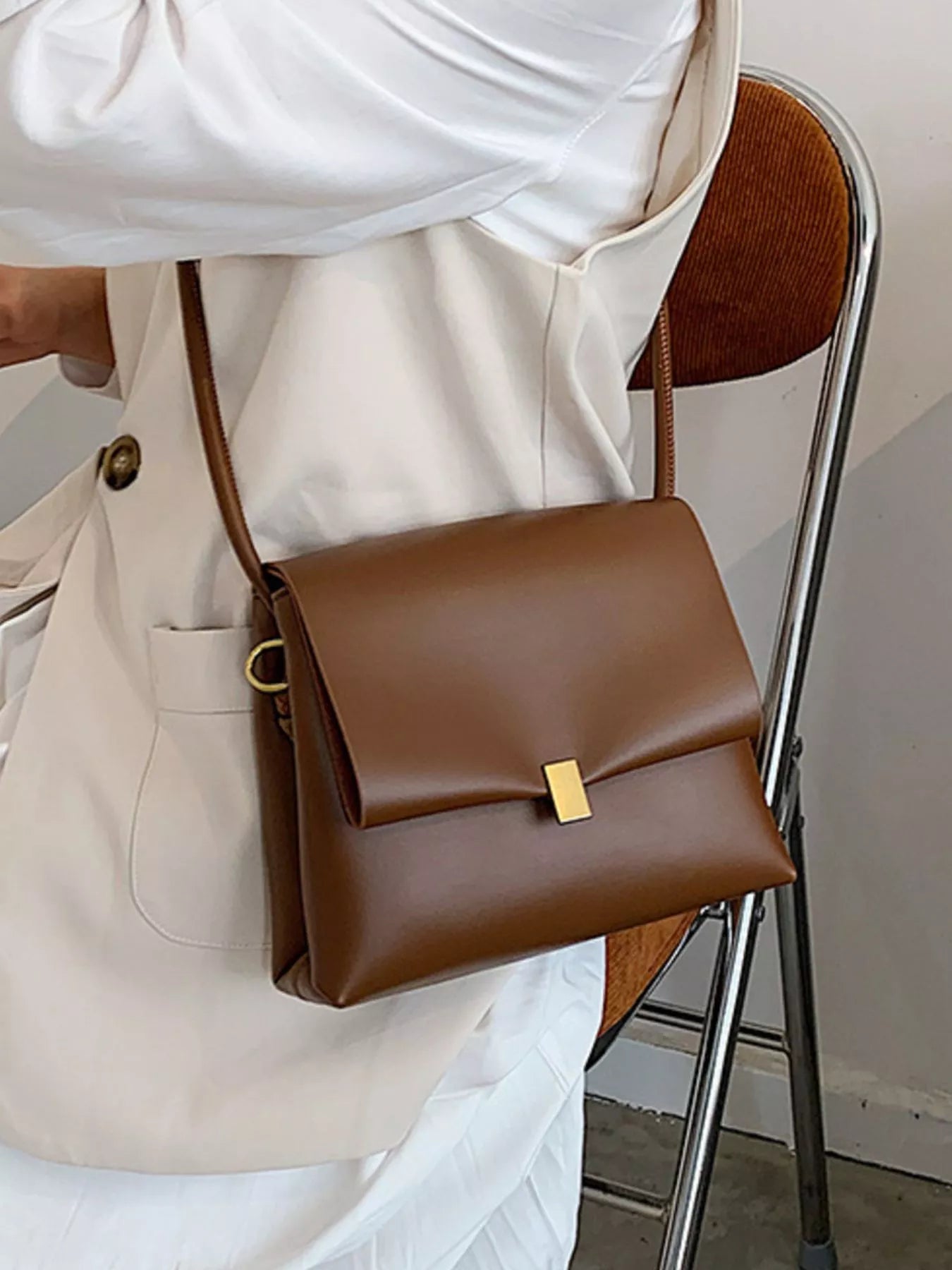 Flap Leather Crossbody Bag
