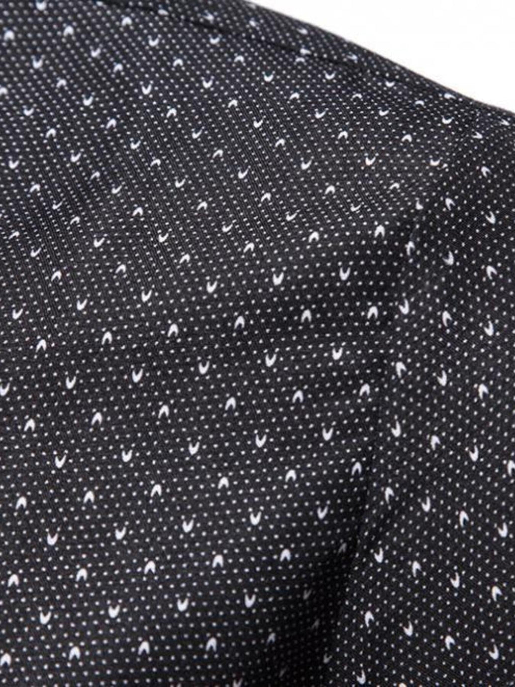 Men's Slim Fit Dotted Pattern Long Sleeve Shirt