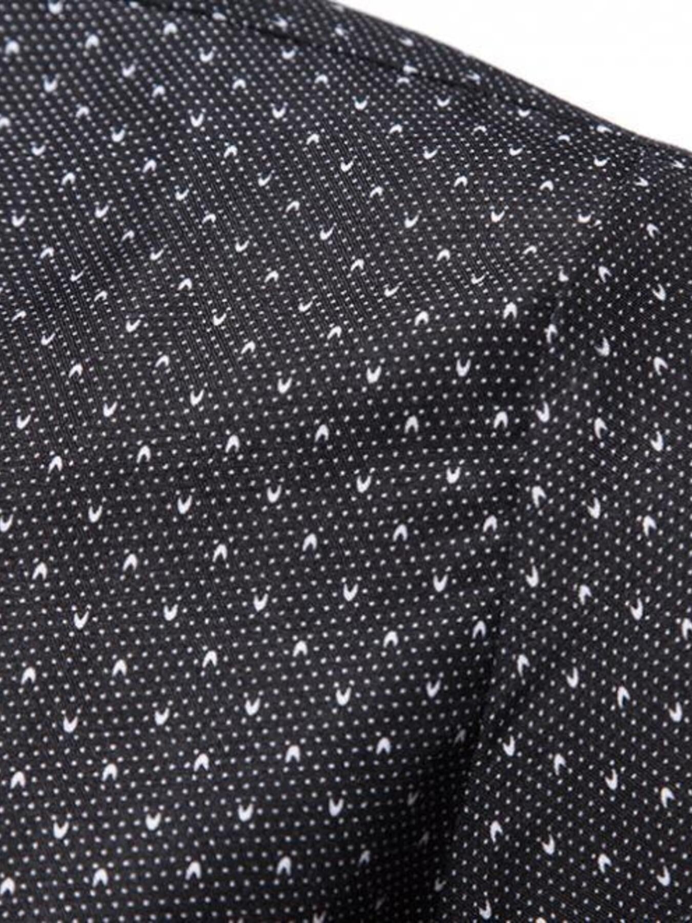 Men's Slim Fit Dotted Pattern Long Sleeve Shirt