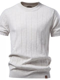 Men's Ribbed Knit Short Sleeve Sweater