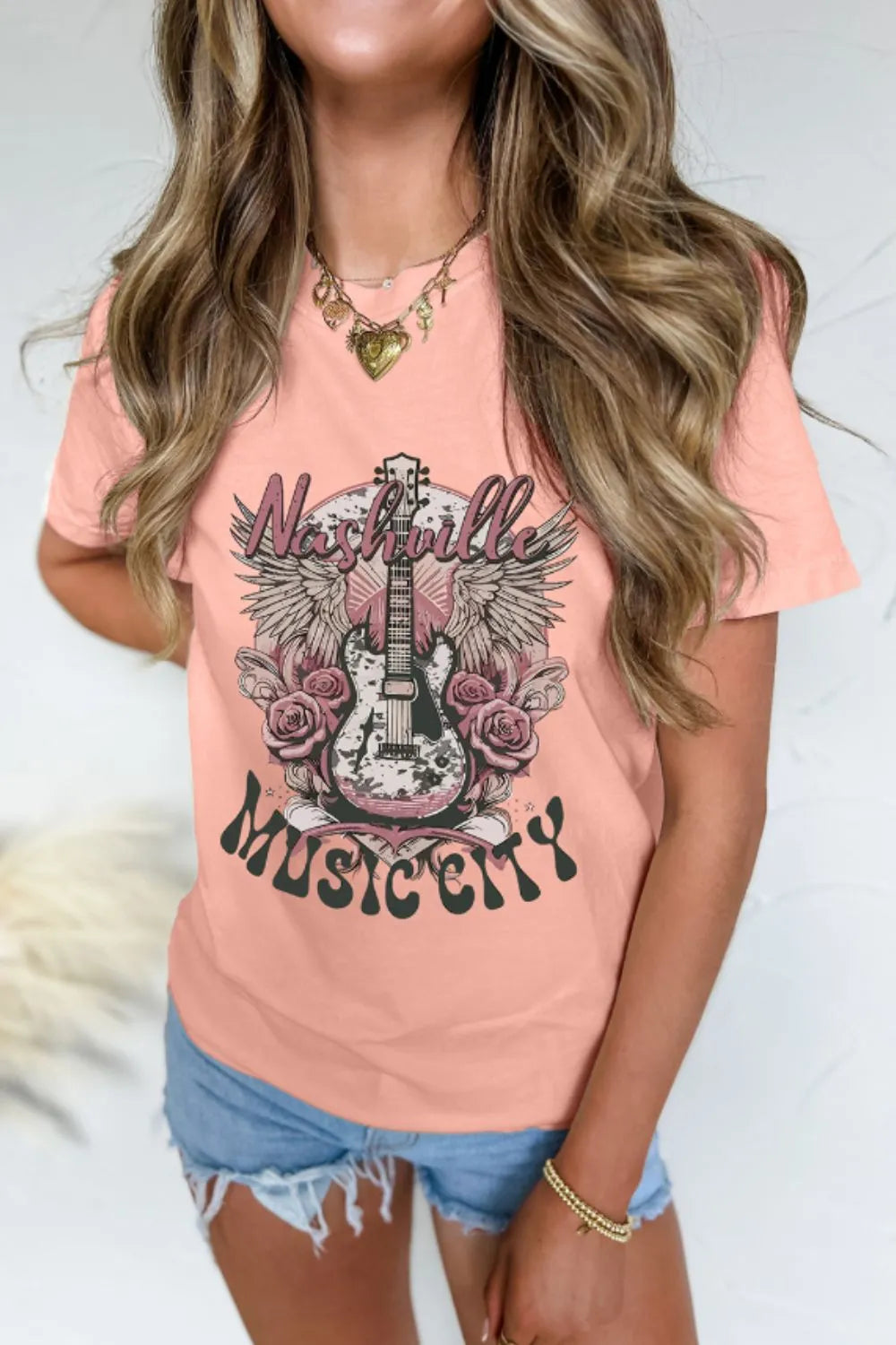 Graphic Round Neck Short Sleeve T-Shirt