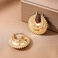 18K Gold-Plated Alloy Crescent Moon Hoop Earrings