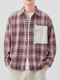 Men's Plus Size Plaid Button Up Long Sleeve Shirt