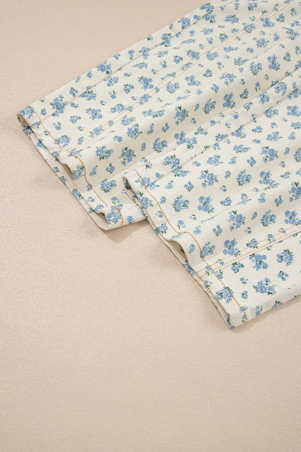 Grommet Knot Waist Floral Barrel Leg Jeans