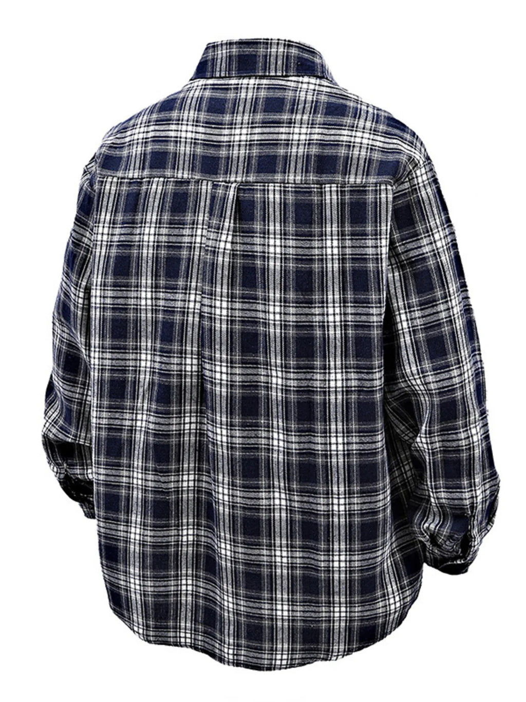 Men's Full Size Casual Plaid Long Sleeve Shirt Plus Size