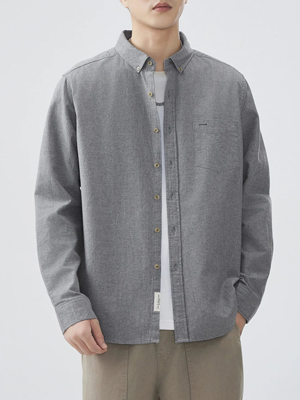Men's Plus Size Button Up Long Sleeve Shirt