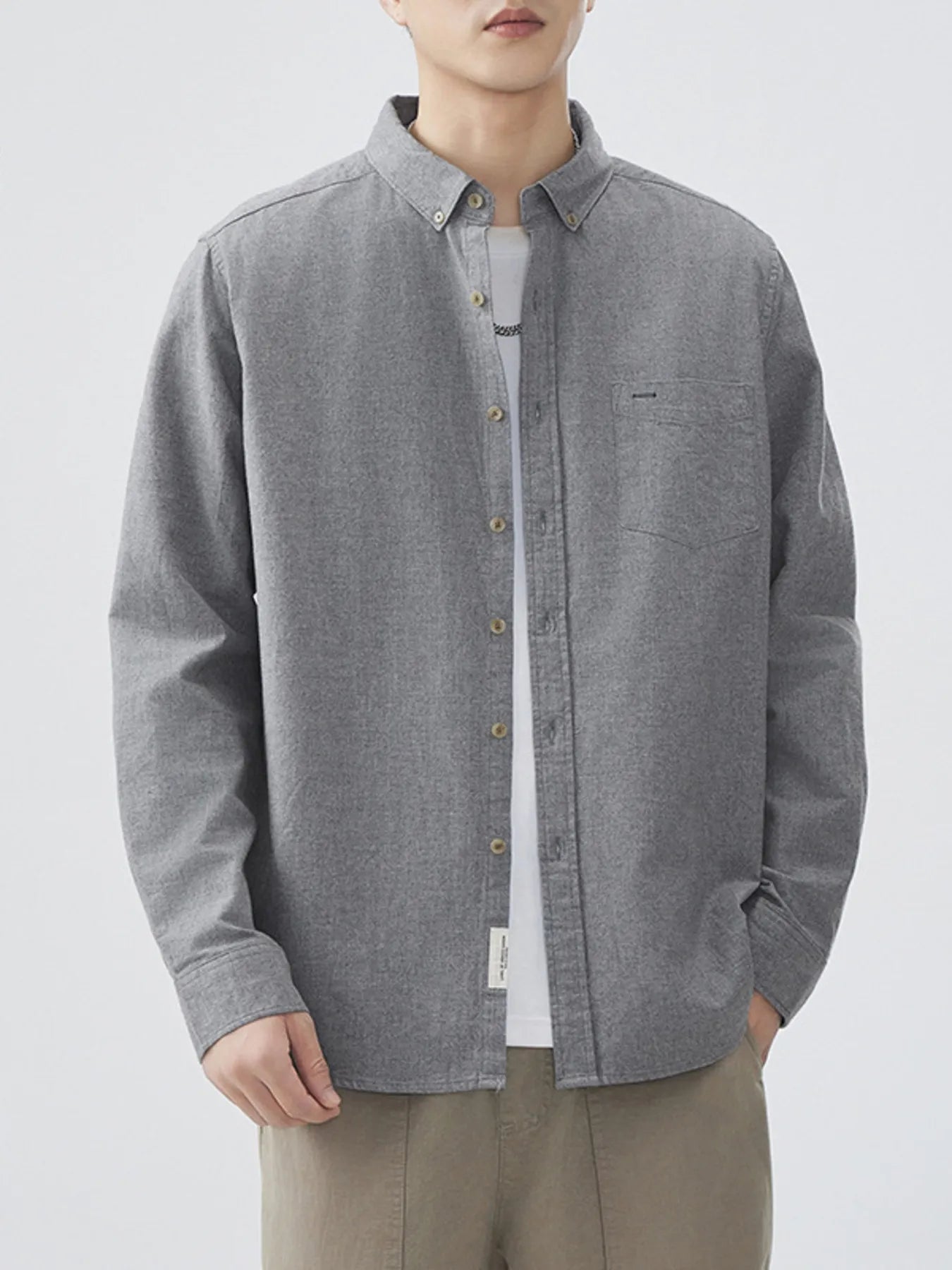 Men's Plus Size Button Up Long Sleeve Shirt
