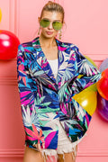 BiBi Thin Satin Tropical Single Blazer