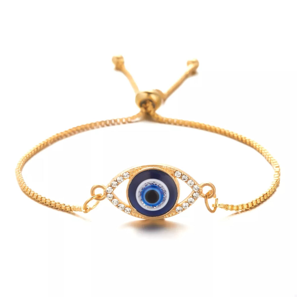 18K Gold-Plated Resin Evil Eye Adjustable Bracelet