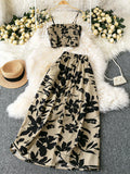 Smocked Printed Cami and Skirt Set