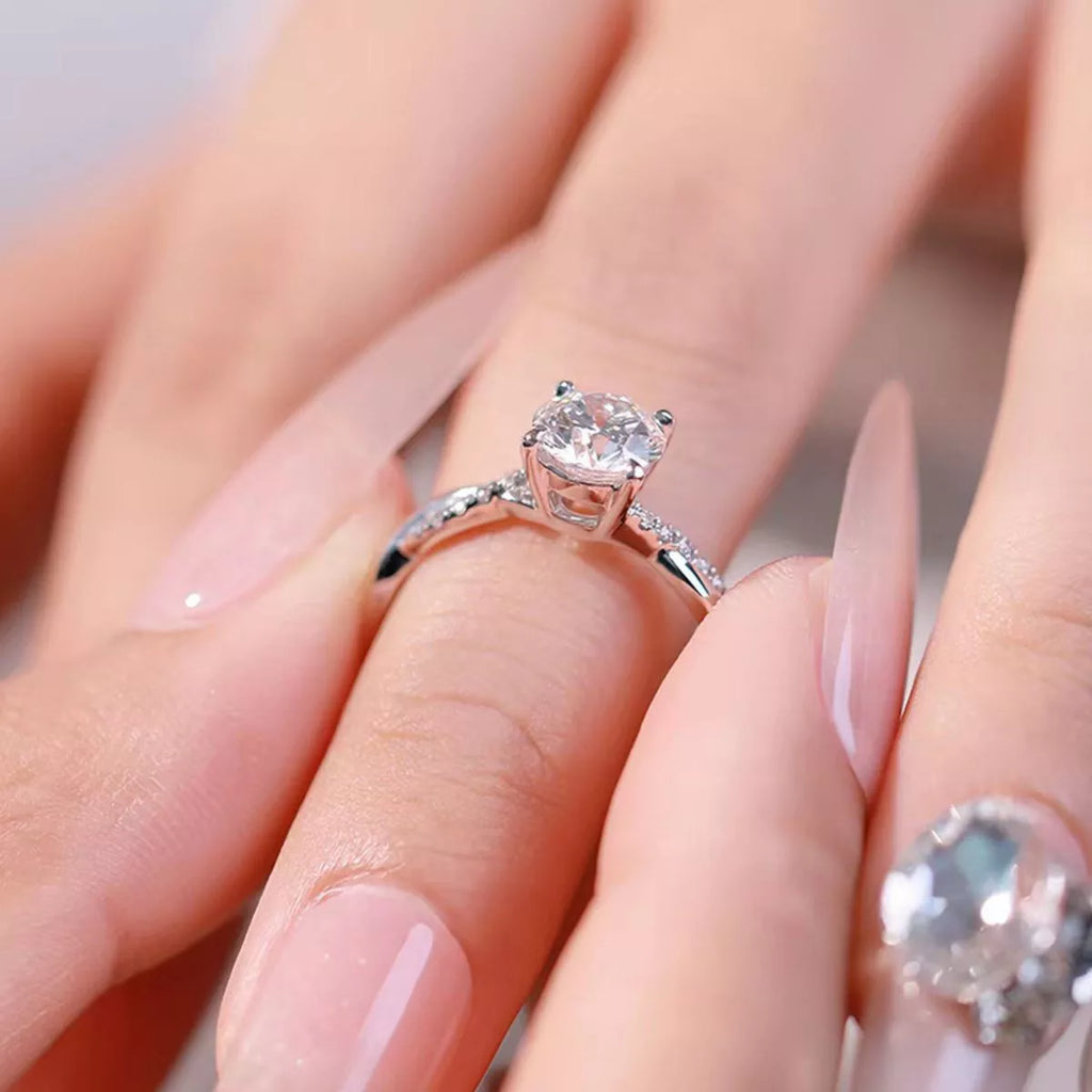 1 Carat Moissanite 925 Sterling Silver Ring