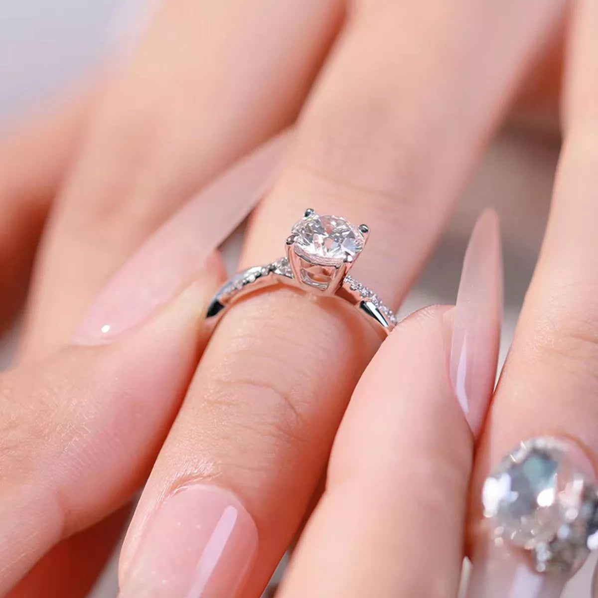 1 Carat Moissanite 925 Sterling Silver Ring