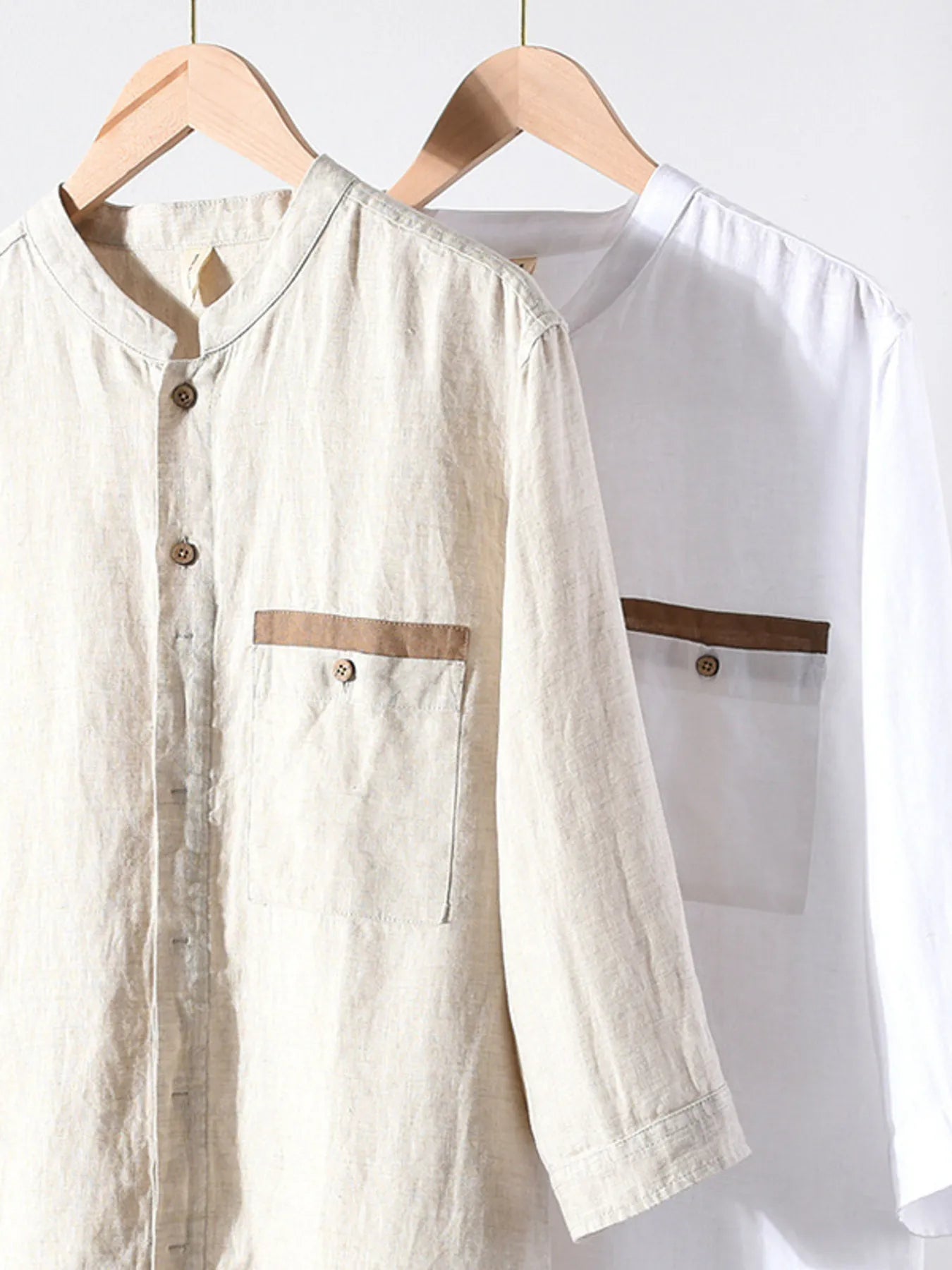Men's Plus Size Button Up 3/4 Sleeve Shirt