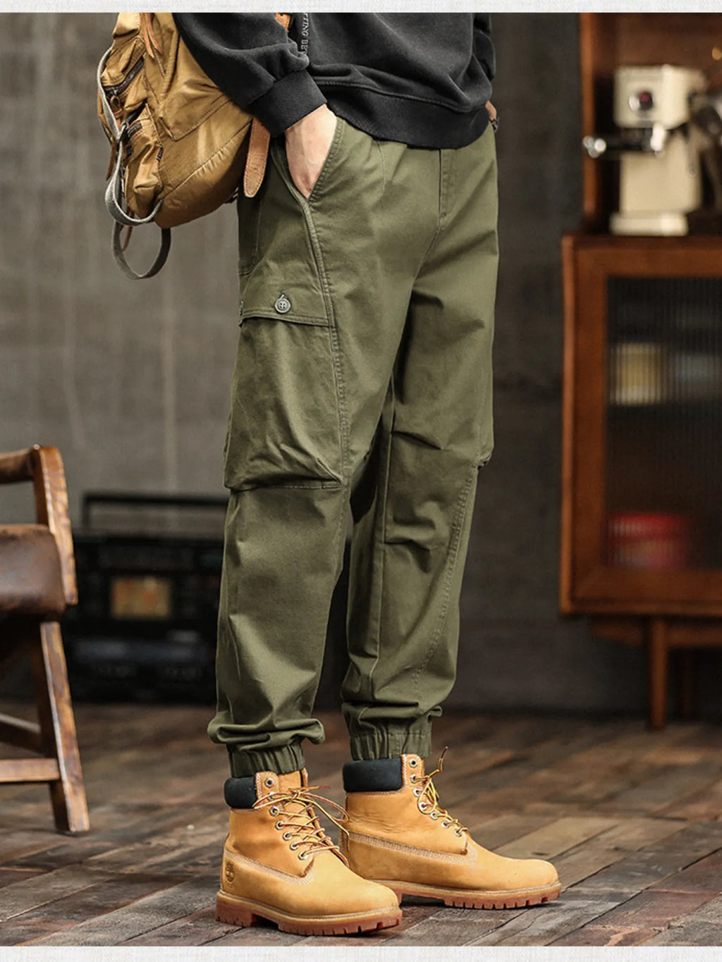 Men's Full Size Pocketed Loose Fit Joggers Plus Size