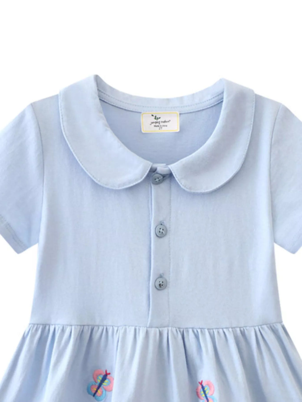 Children's Butterfly Floral Peter Pan Collar Dress