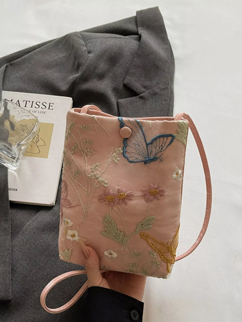 Embroidered Lightweight Crossbody Bag