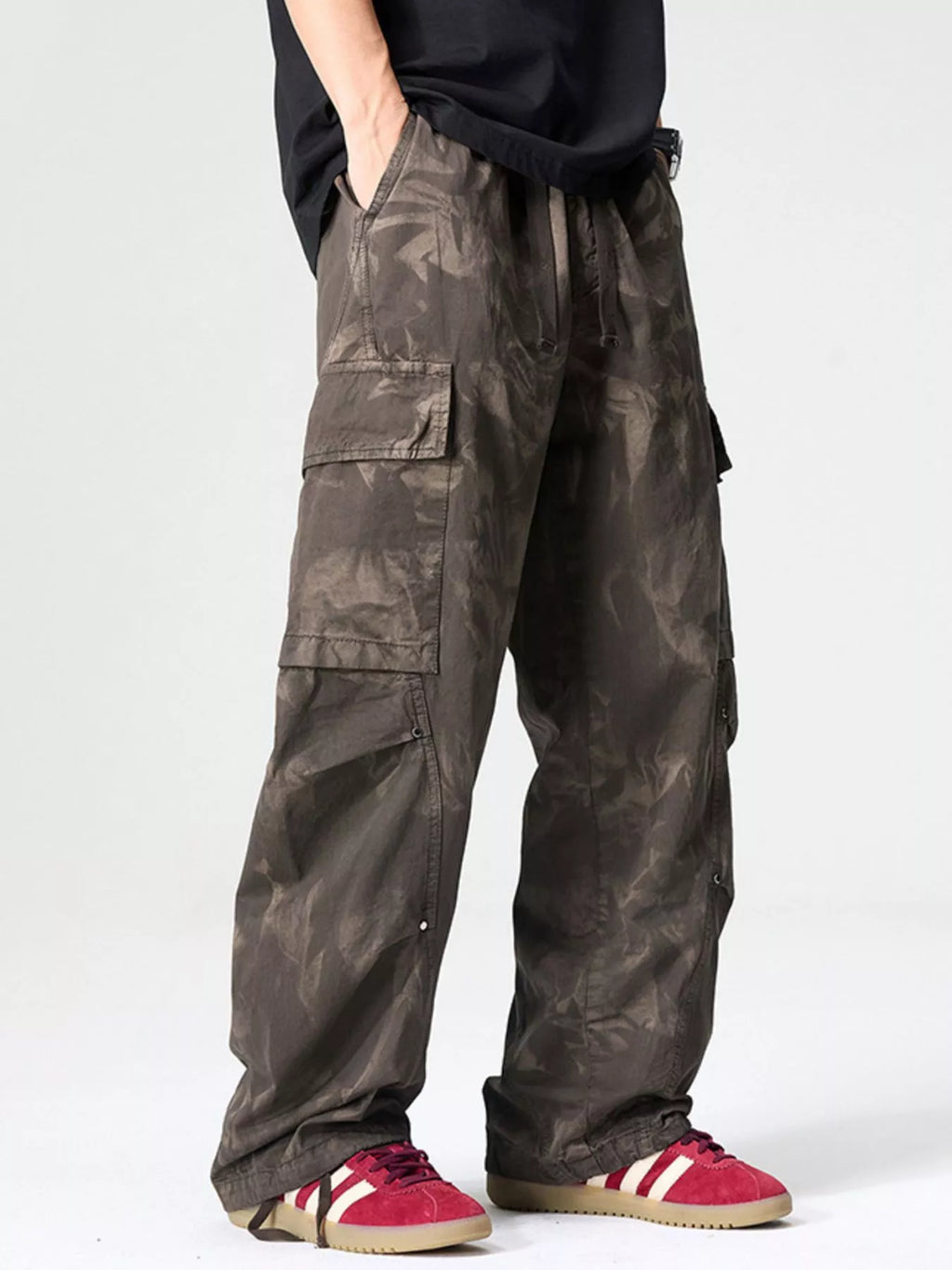 Men's Full Size Wide Leg Cargo Pants Plus Size