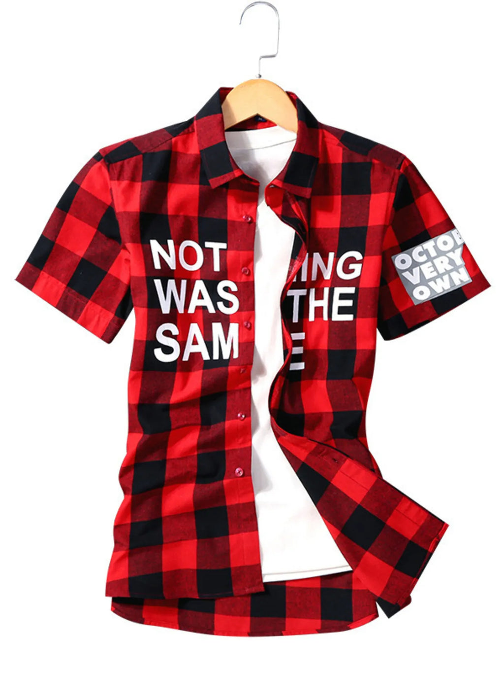 Men's Plus Size Plaid Short Sleeve Shirt