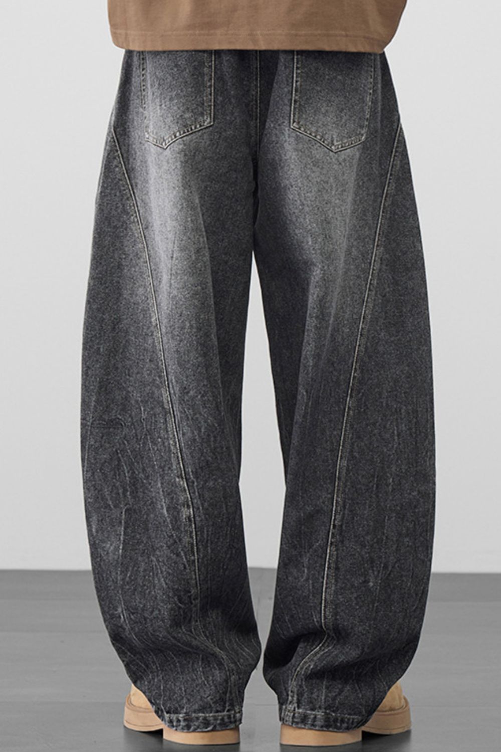 Men's Plus Size Wide Leg Wash Jeans