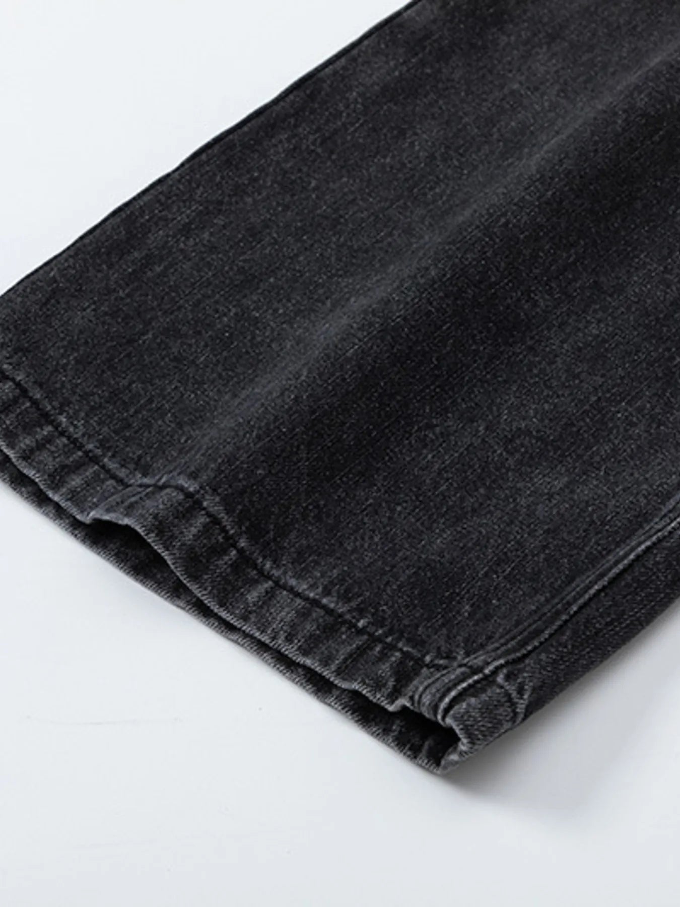 Men's High-Waisted Wide Leg Wash Jeans