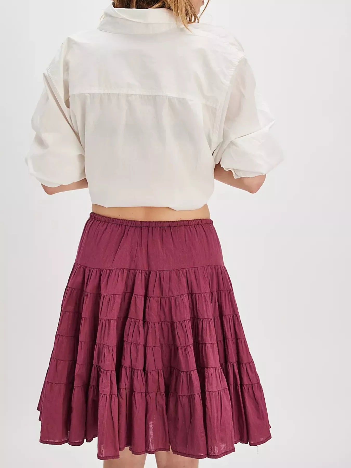Tiered Drawstring Mini Skirt