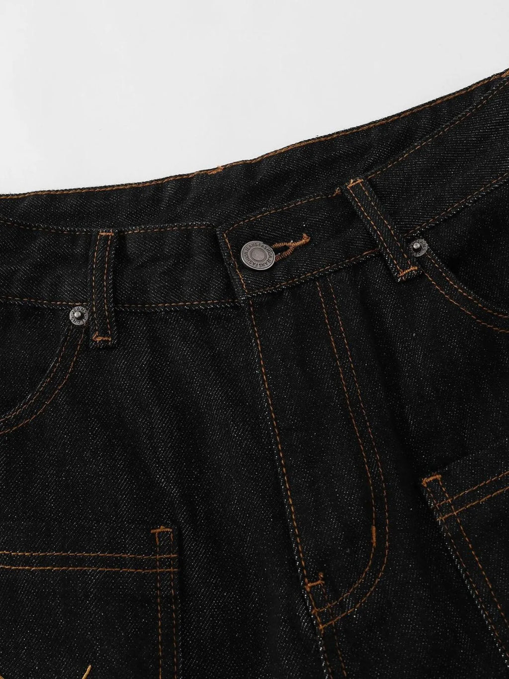 Men's Wide Leg Denim Shorts with Embroidered Pocket Detail