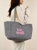Striped Canvas Duffel Bag