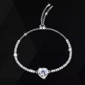 2 Carat 925 Sterling Silver Moissanite Chain Heart Bracelet