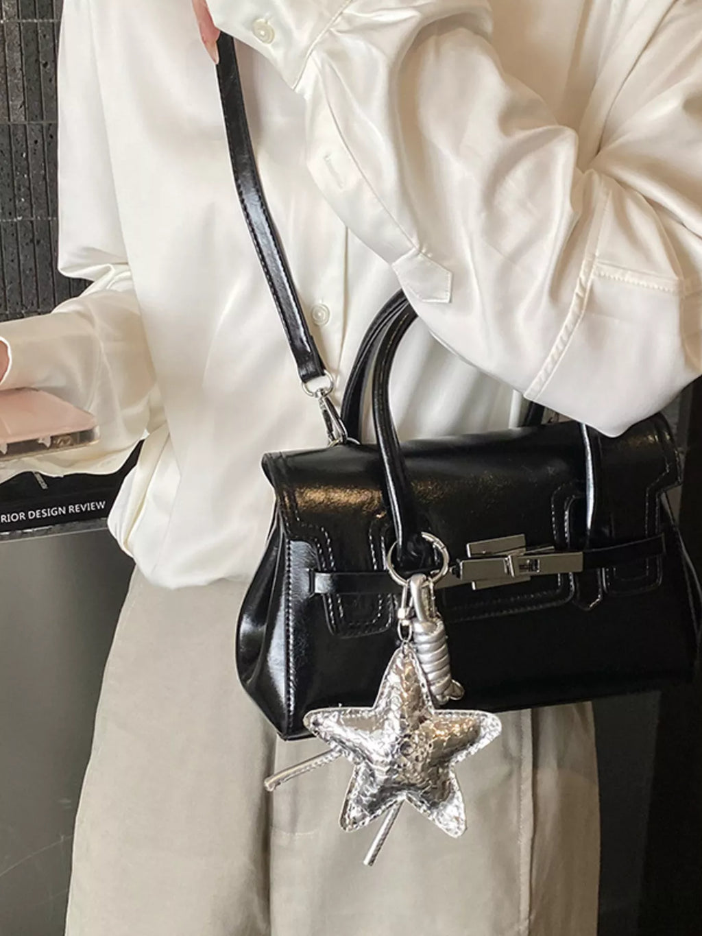 Leather Top Handle Crossbody Bag