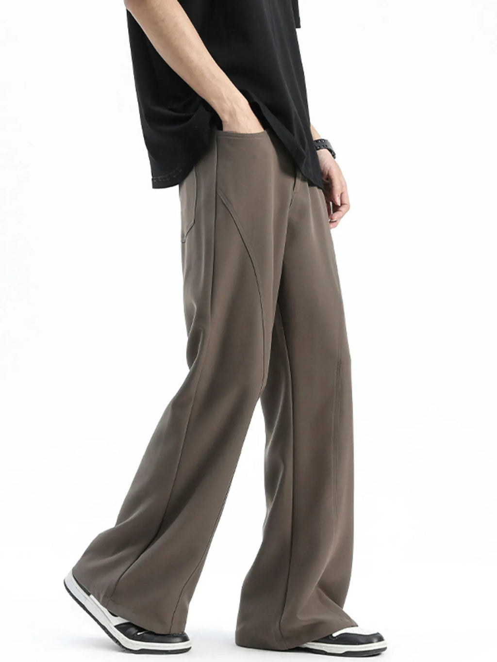 Men's Full Size Relaxed Fit Flare Leg Pants Plus Size