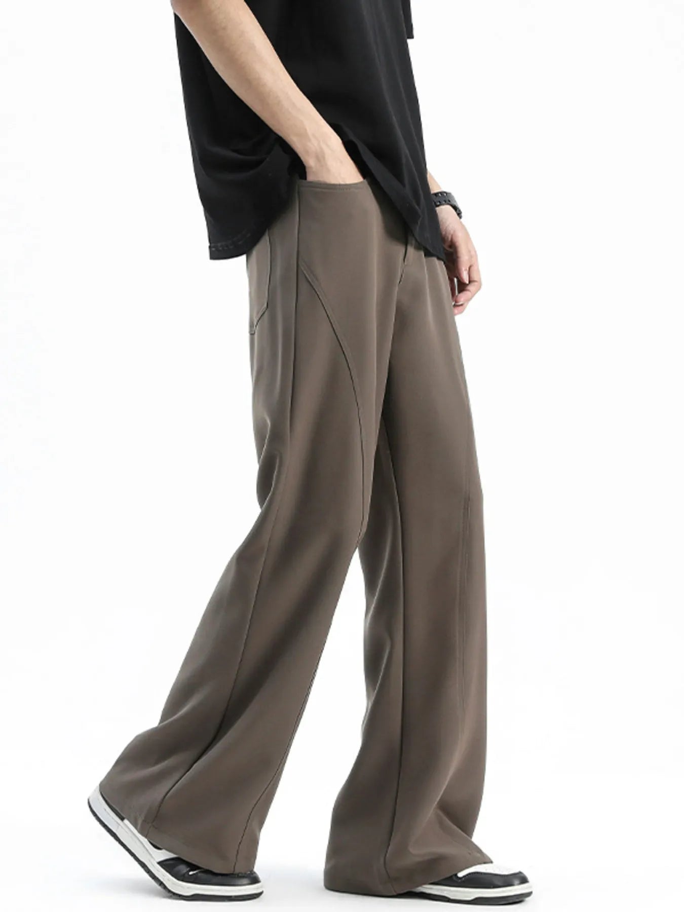 Men's Full Size Relaxed Fit Flare Leg Pants Plus Size