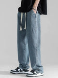 Men's Plus Size Loose Fit Drawstring Jeans