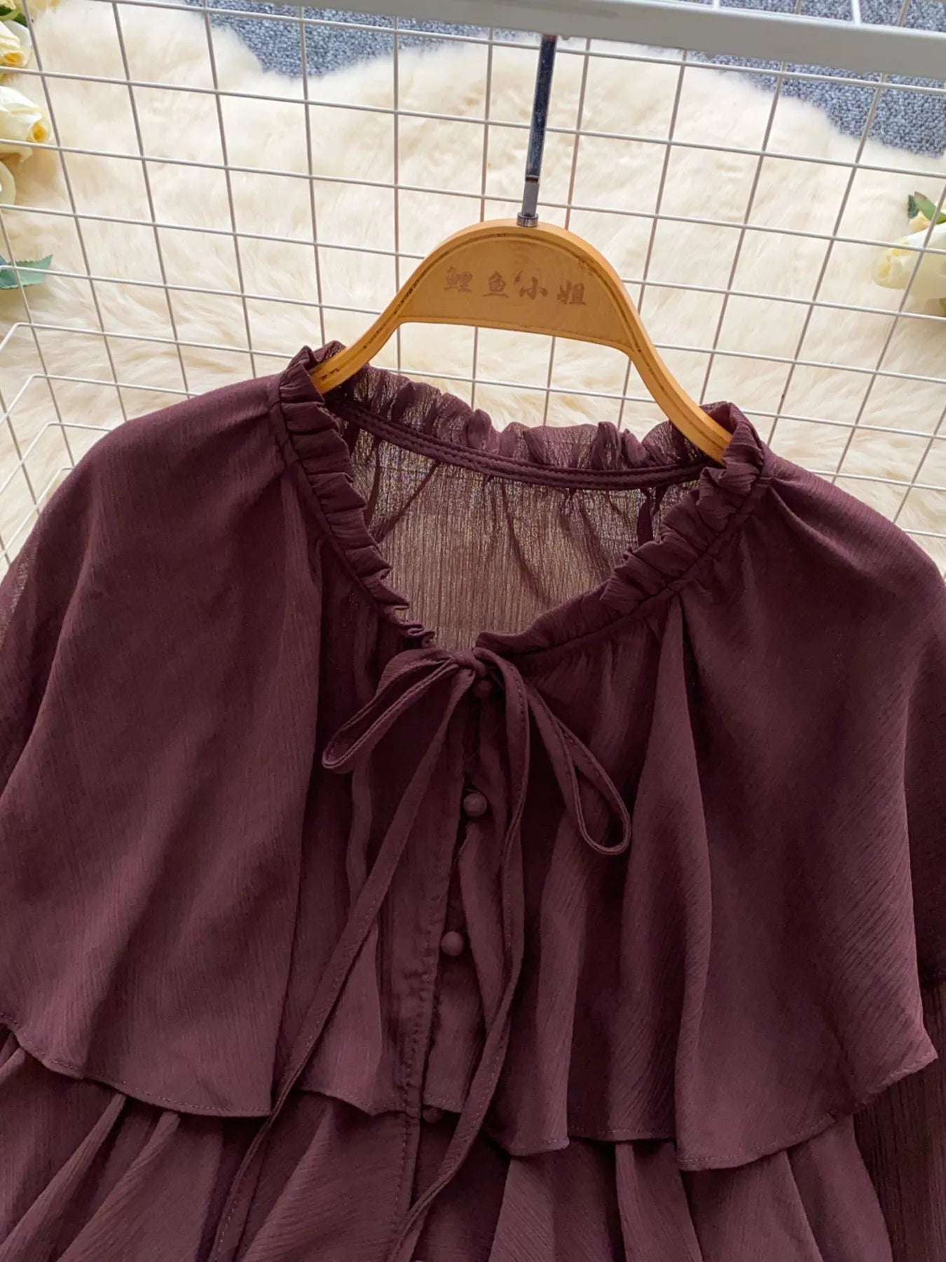 Ruffle Tiered Chiffon Blouse