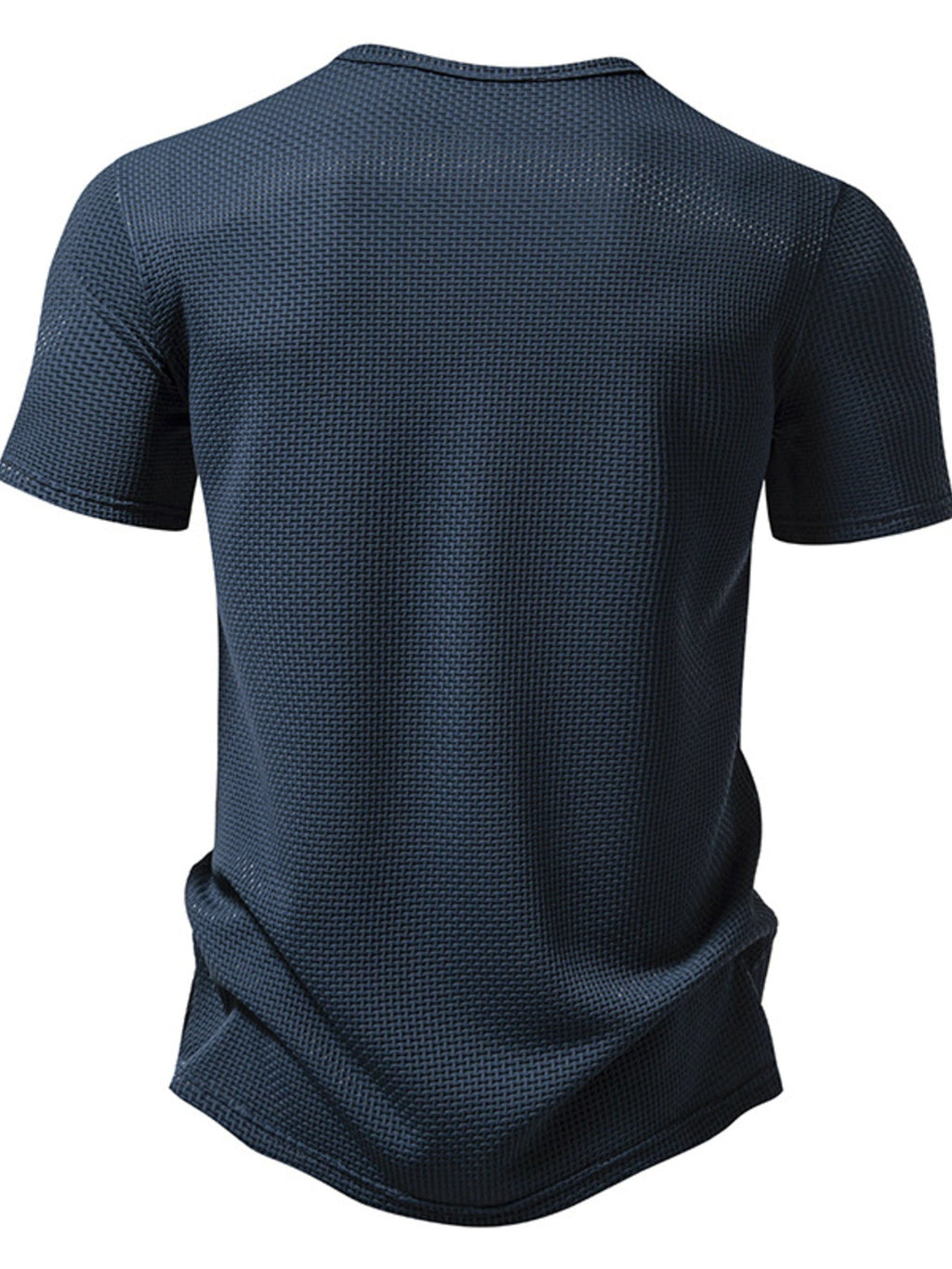 Men's Textured Henley Button Detail T-Shirt