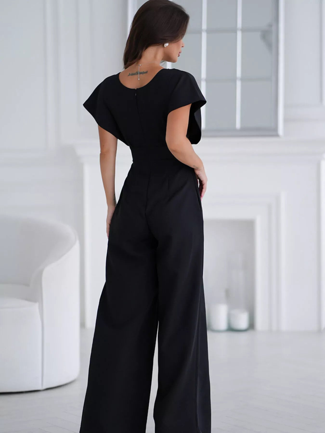 Surplice Wide Leg Jumpsuit