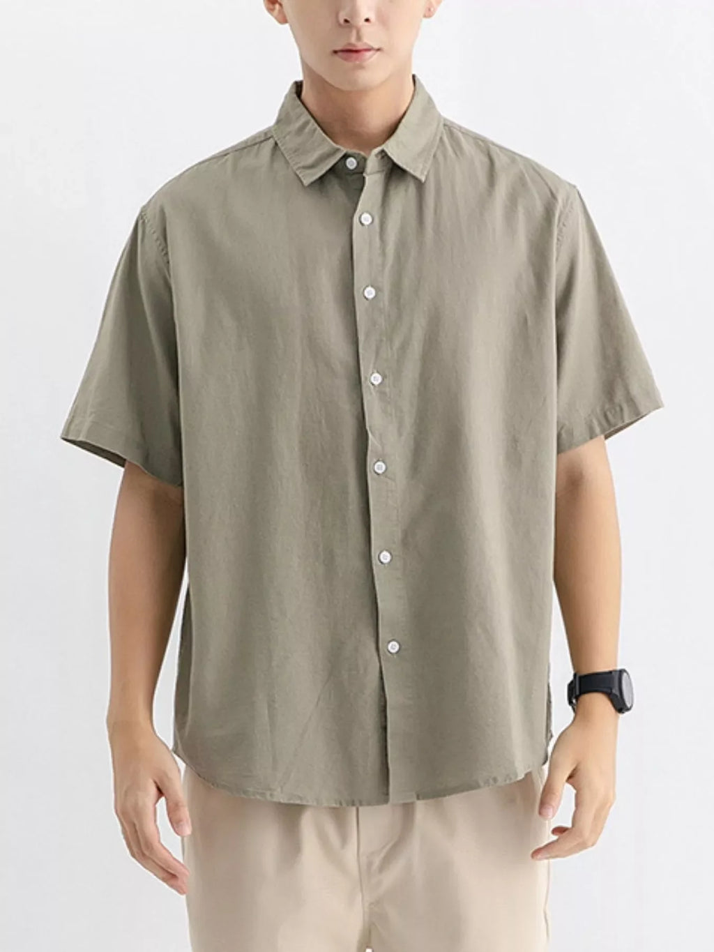 Men's Plus Size Casual Button Up Shirt