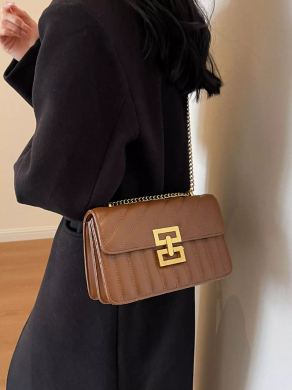 Quilted Flap Chain Crossbody Bag