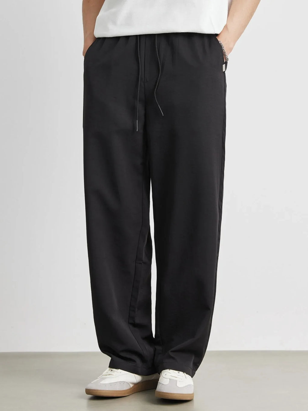 Men's Casual Drawstring Wide Leg Pants
