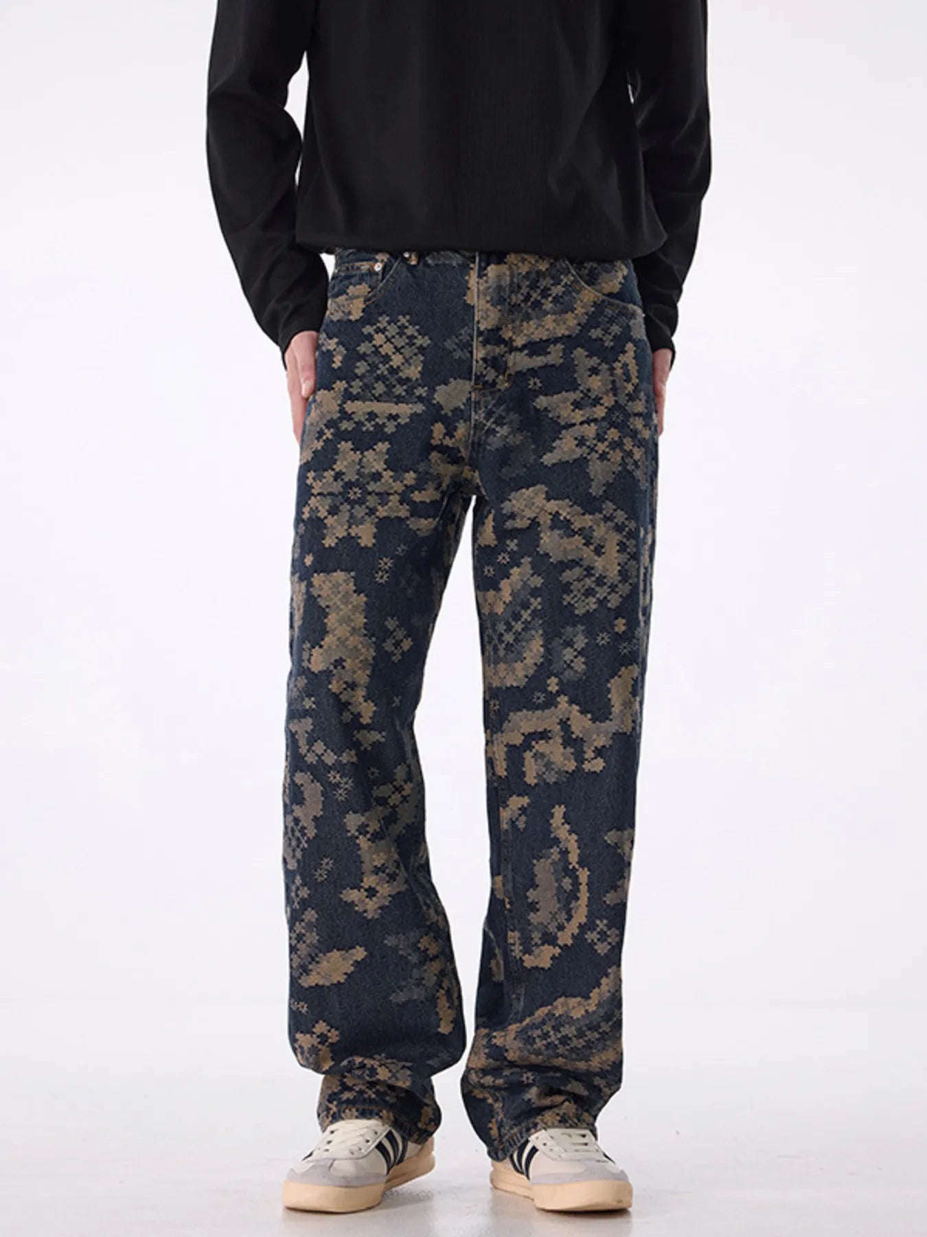 Men's Printed Wide Leg Cargo Pants