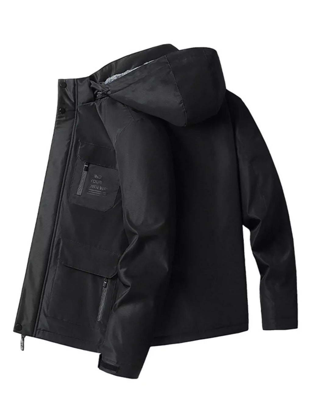 Men's Plus Size Warm Fleece Lined Hooded Winter Coat