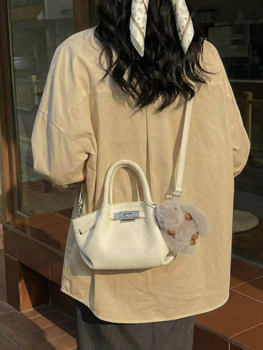 Top Handle Leather Crossbody Bag