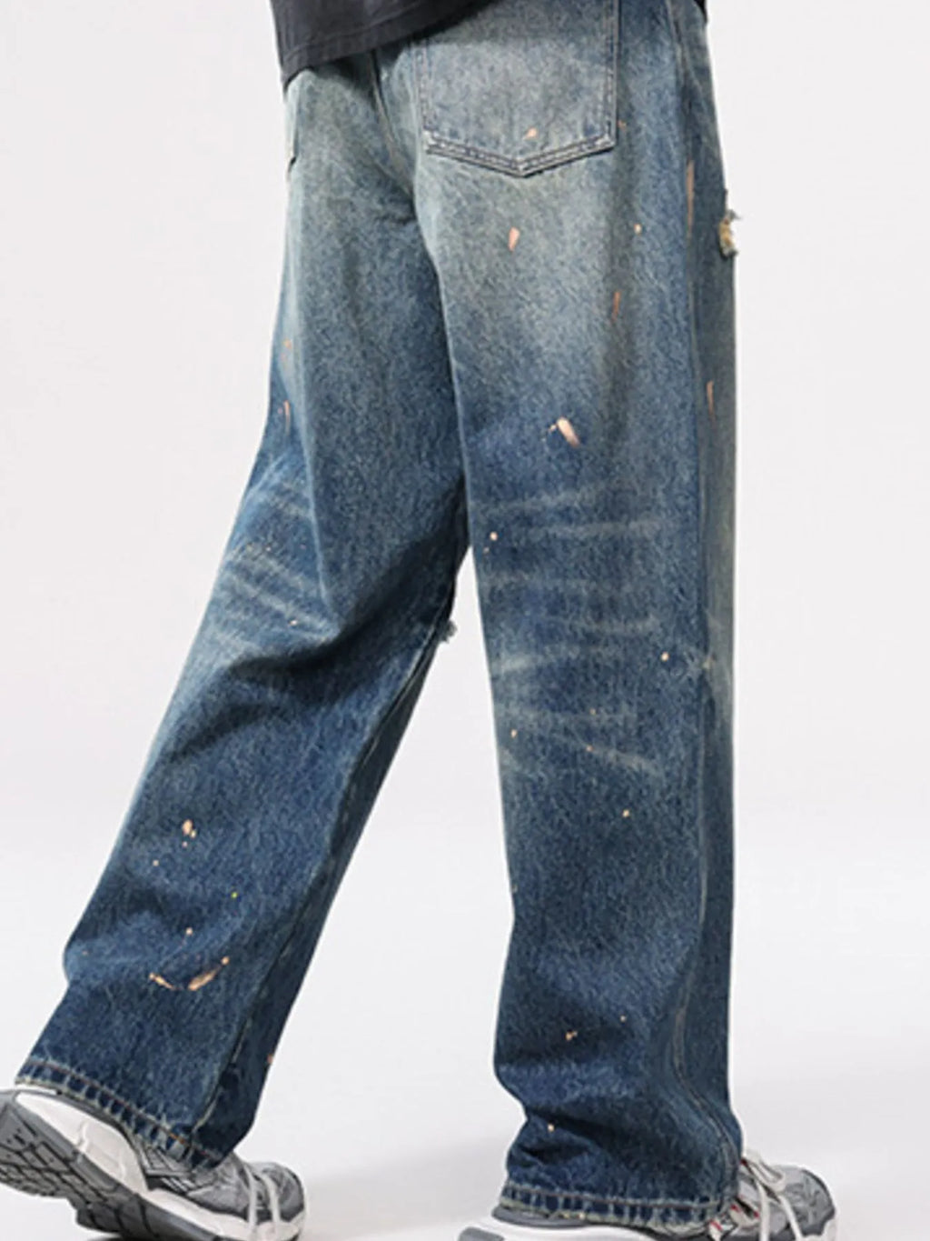 Men's Full Size Distressed Wide Leg Vintage Jeans Plus Size