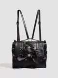 Ruffled Lace Up Bow Backpack Bag