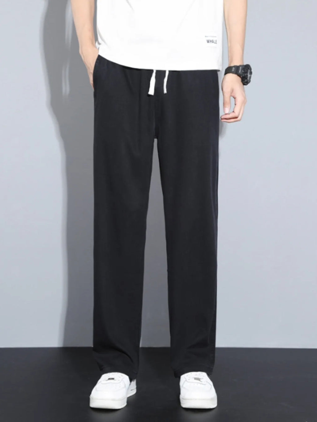 Men's Plus Size Casual Wide Leg Drawstring Pants