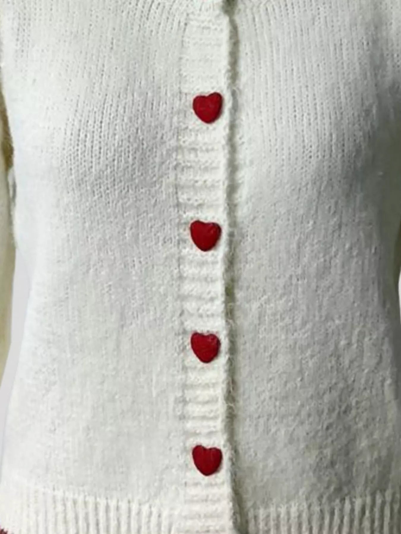 Heart Button Up Knit Cardigan