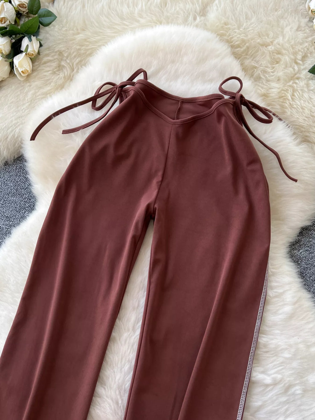 Tie-Waist Wide Leg Pants