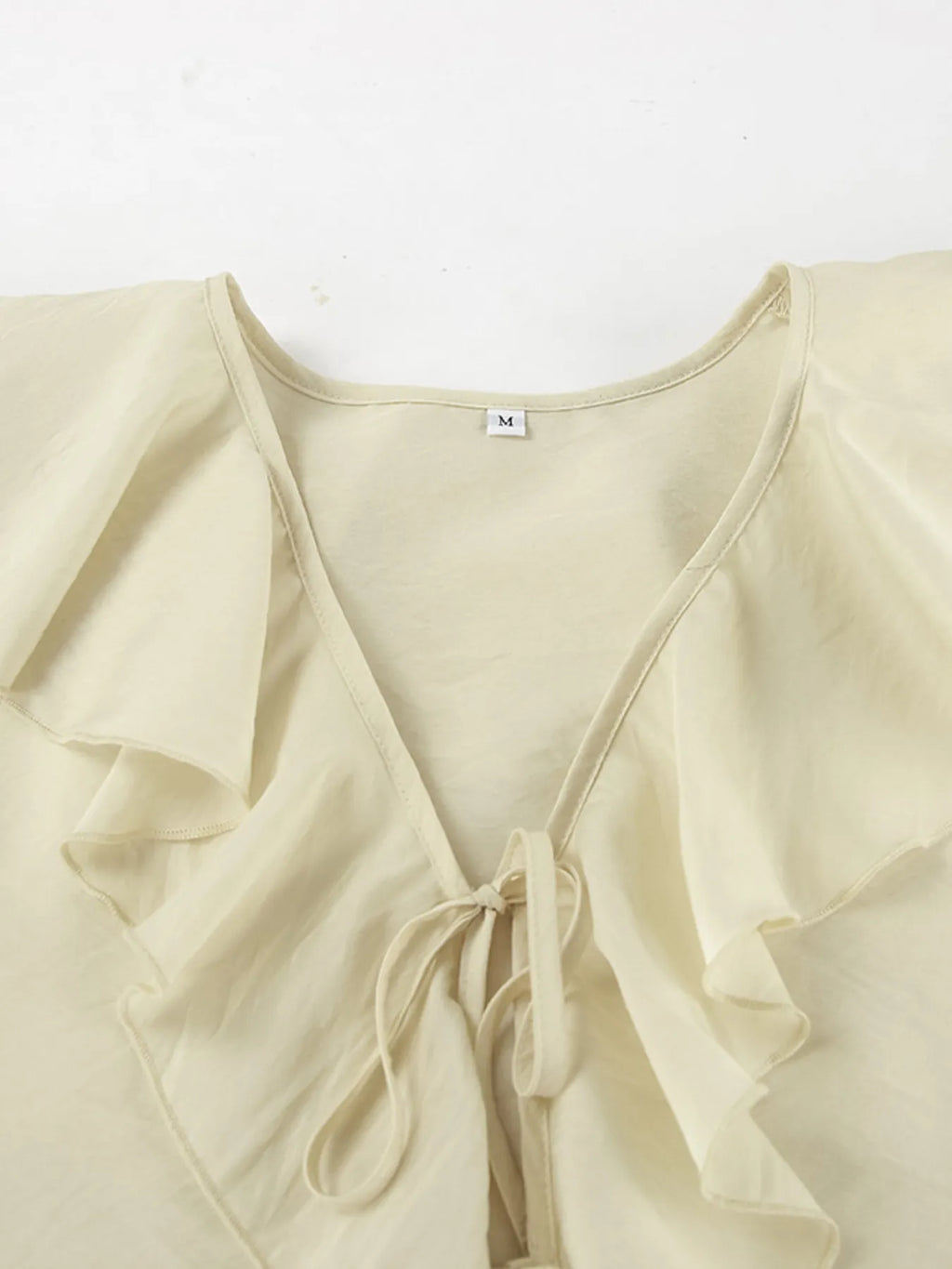 Ruffled V-Neck Top and Shorts Set