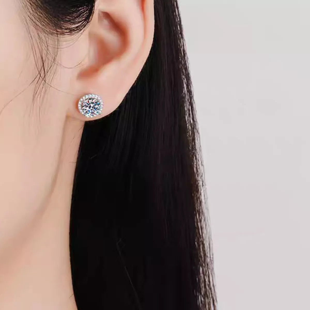 1 Carat Moissanite 925 Sterling Silver Stud Earrings