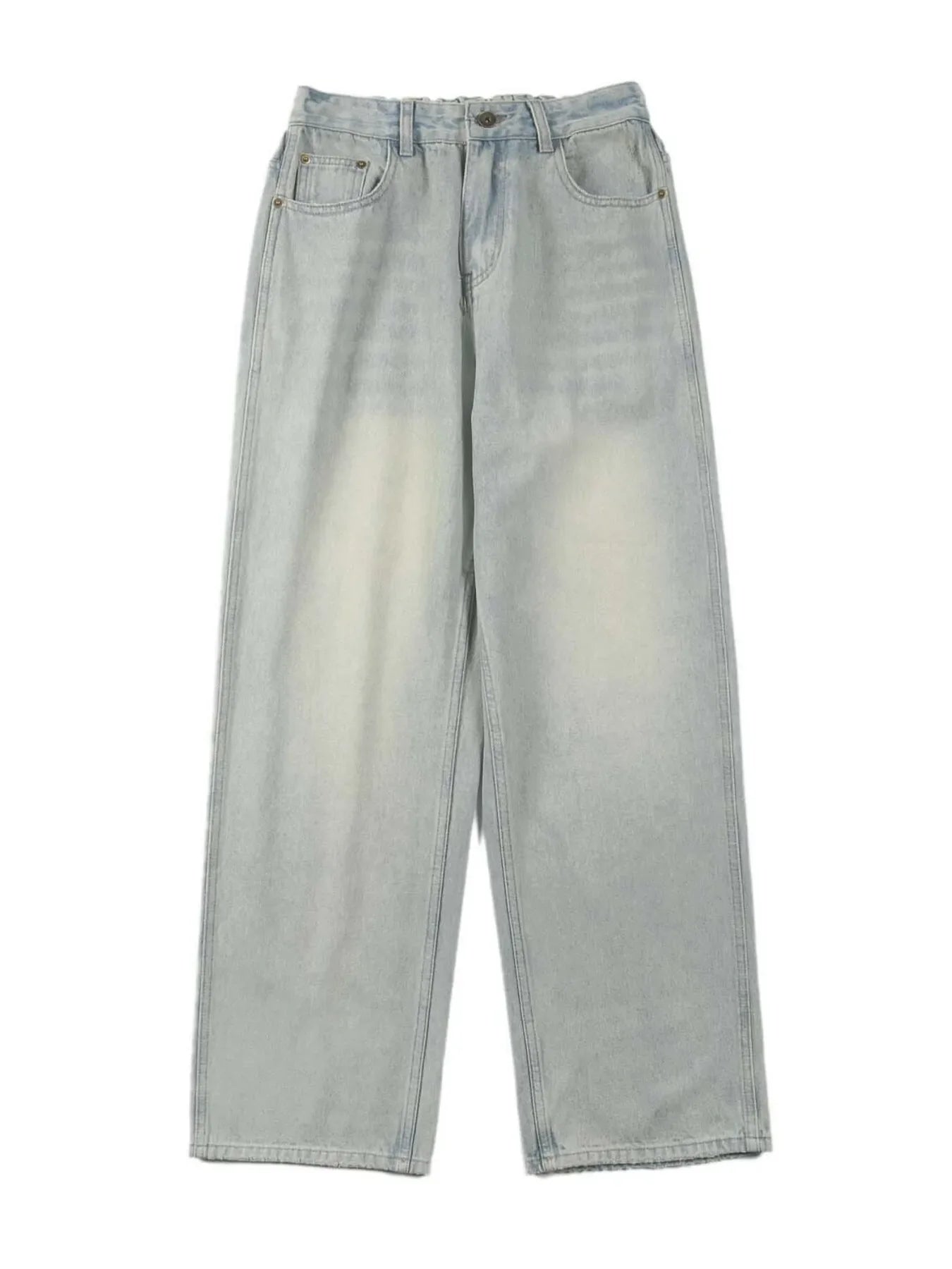 Men's Full Size Vintage Washed Wide Leg Relaxed Fit Jeans Plus Size