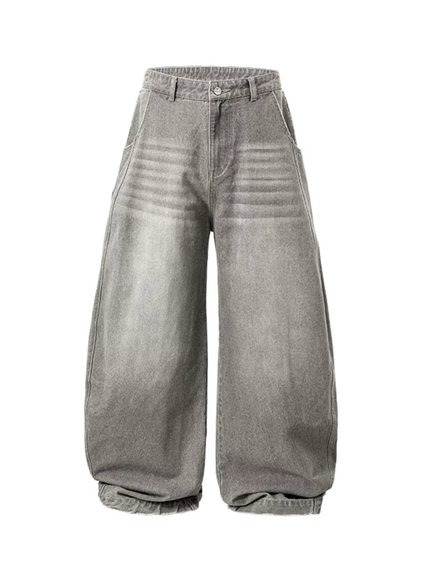 Men's Washed Wide Leg Jeans